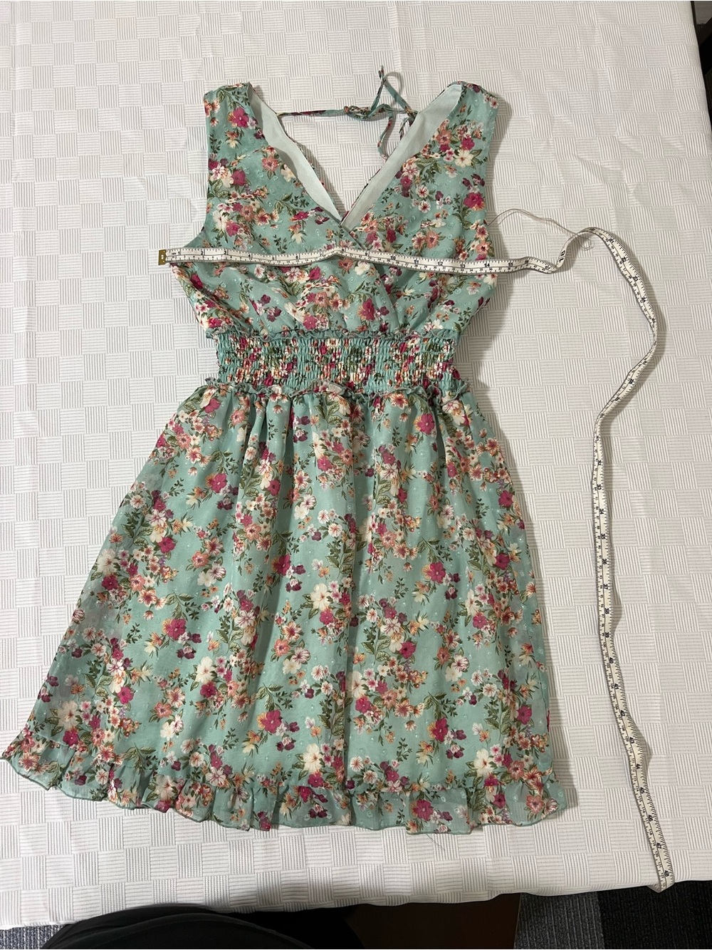 Speechless Mint Floral Smocked Waist Sundress